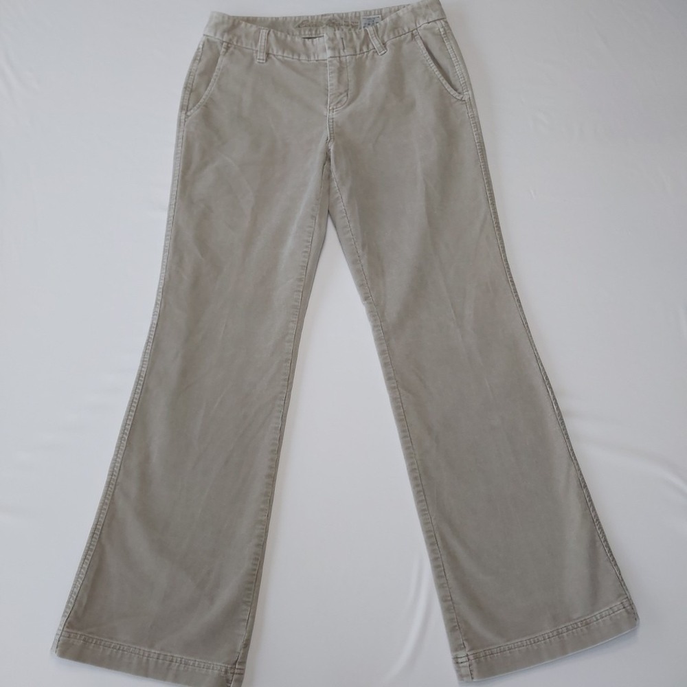 Eddie Bauer Corduroy Pants Womens 6 Khaki Curvy Boot Cut‎ Stretch